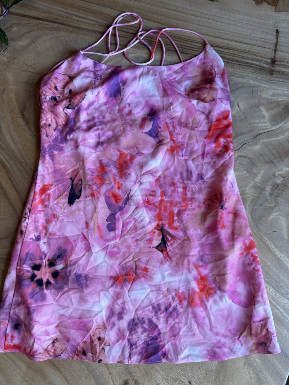 Abercrombie & Fitch Pink Floral Tie-Back Cami Top Size S Petite NWT